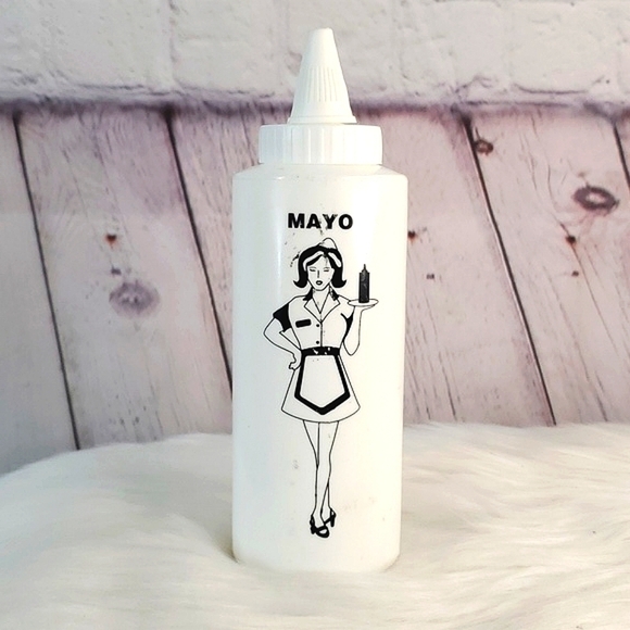 Vintage Other - Vintage Retro Pin-up Girl Mayo Dispenser Mayonnaise Plastic Squeeze Bottle White
